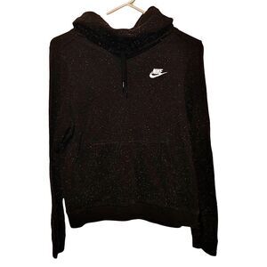 Nike Y2K printed logo spellout hoodie pullover sweatshirt black “Stars” medium.